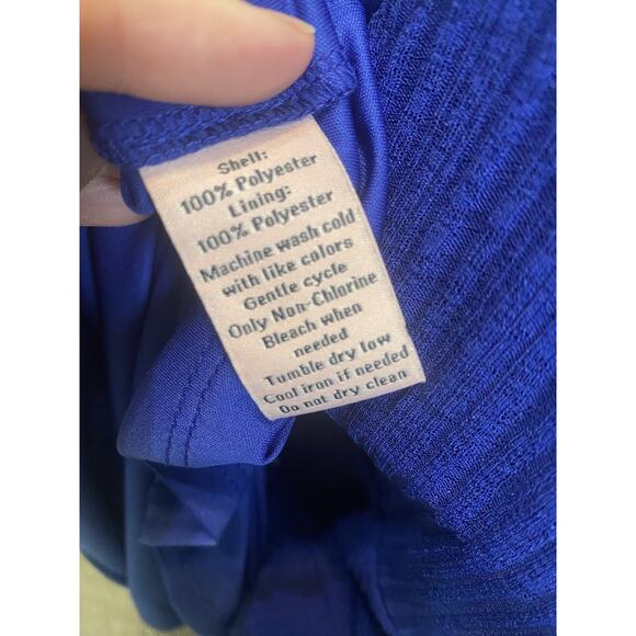 NEW Juicy Couture Shirt Womens Size XL Tiered Blue Blouse Office Work Tank Top - Picture 8 of 10